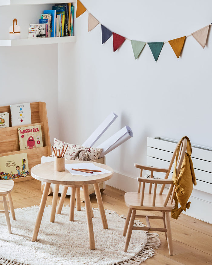 Kave Home - Ronde kindertafel Dilcia in massief rubberhout Ø 55 cm