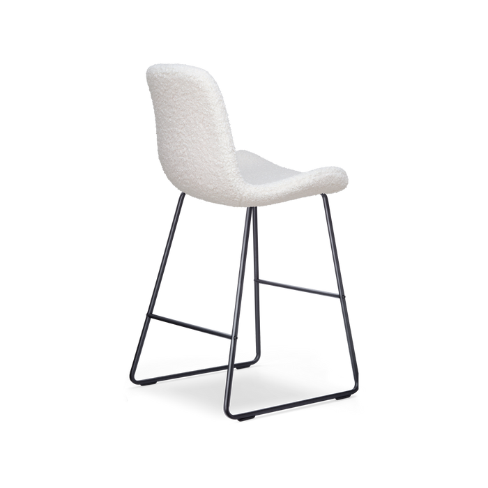 Nolon Nino-Fé Barkruk Teddy Gebroken Wit - Zwart Onderstel - 65 cm