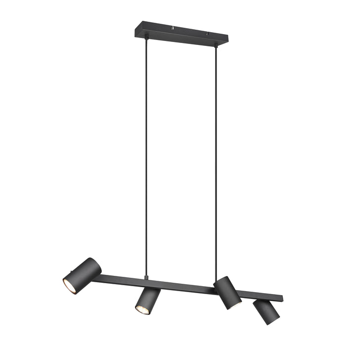 Trio Marley Hanglamp Mat Zwart - 4x GU10