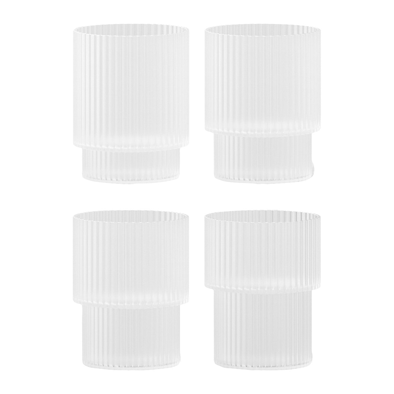 Ferm Living Ripple Drinkglazen Set van 4 - Frosted