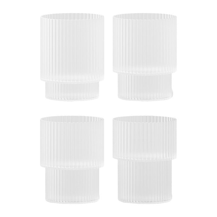 Ferm Living Ripple Drinkglazen Set van 4 - Frosted