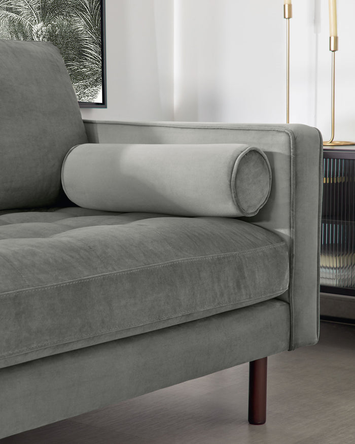 Kave Home - 2-zitsbank Debra grijs velvet 182 cm