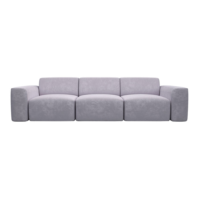 NADUVI Collection Nina 3-zitsbank - Ribstof - Lichtgrijs