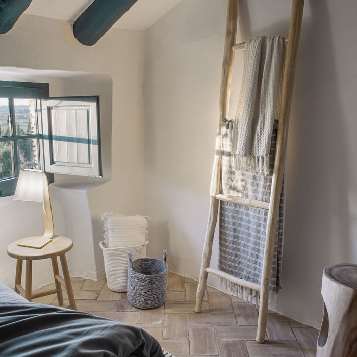 Kave Home - Witte mand Abeni van 100% katoen 30 cm