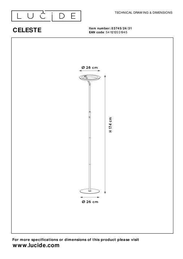 Lucide CELESTE Vloerlamp - Wit