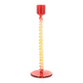 Villa Collection Styles Glazen Kandelaar Twist - Geel / Rood