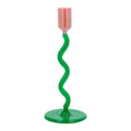 Villa Collection Styles Glazen Kandelaar Spiral - Groen / Roze