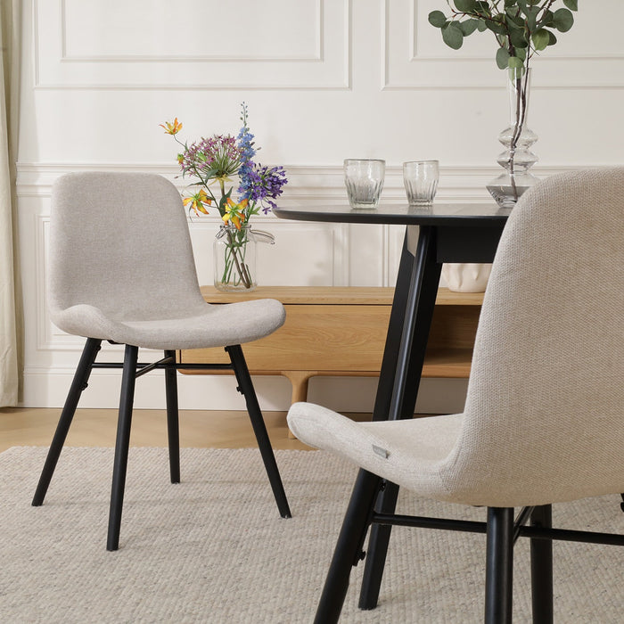 Nolon Nova-Fé Eetkamerstoel Beige - Stof - Zwarte Poten