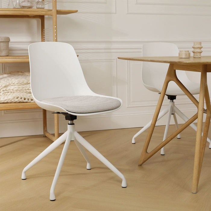 Nolon Nola-Liv Eetkamerstoel Wit - Beige - Draaibaar - Wit