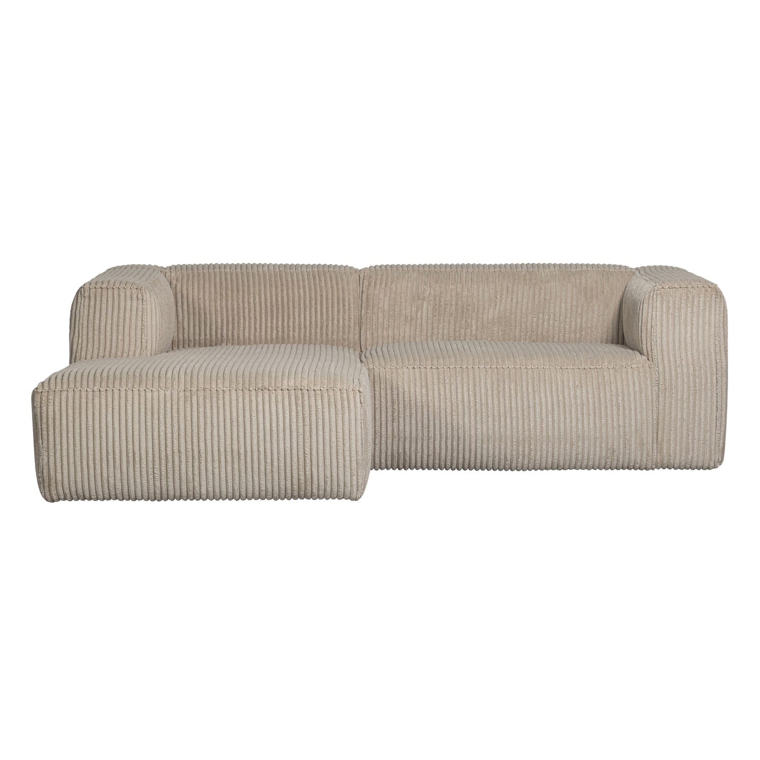 WOOOD Bean Hoekbank Links - Ribstof - Travertin