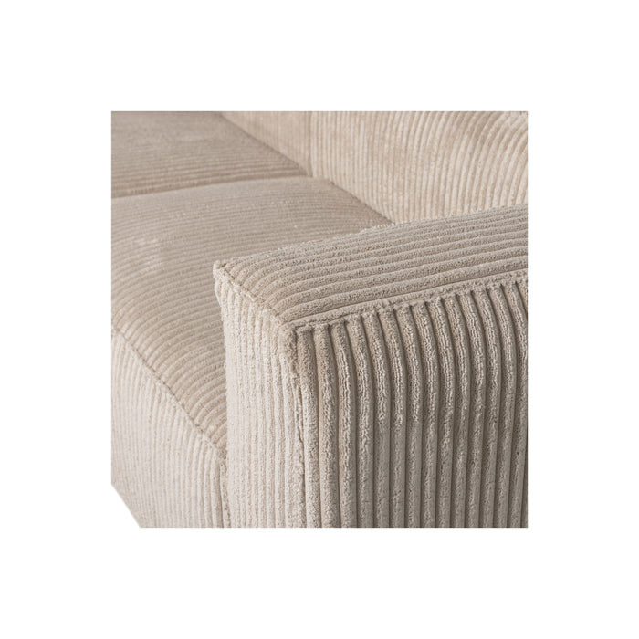 WOOOD Bean Hoekbank Links - Ribstof - Travertin