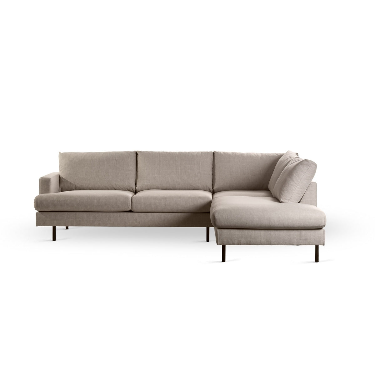 Vurna Norris 3-zits hoekbank rechts stof - beige