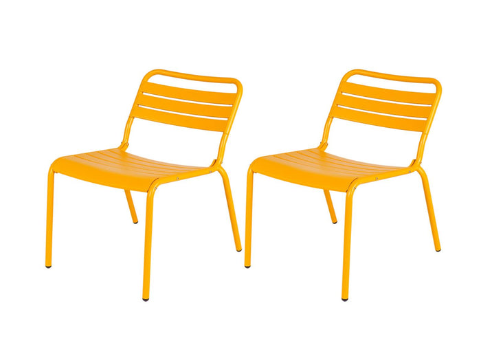 Metalen loungestoel Max XXL okergeel - 2 stuks