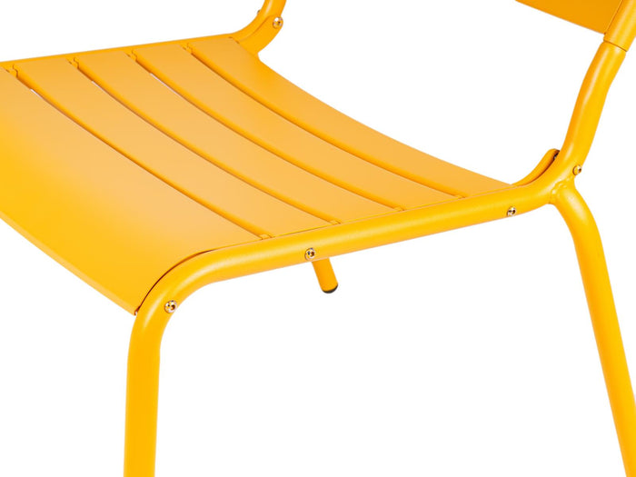Metalen loungestoel Max XXL okergeel - 2 stuks