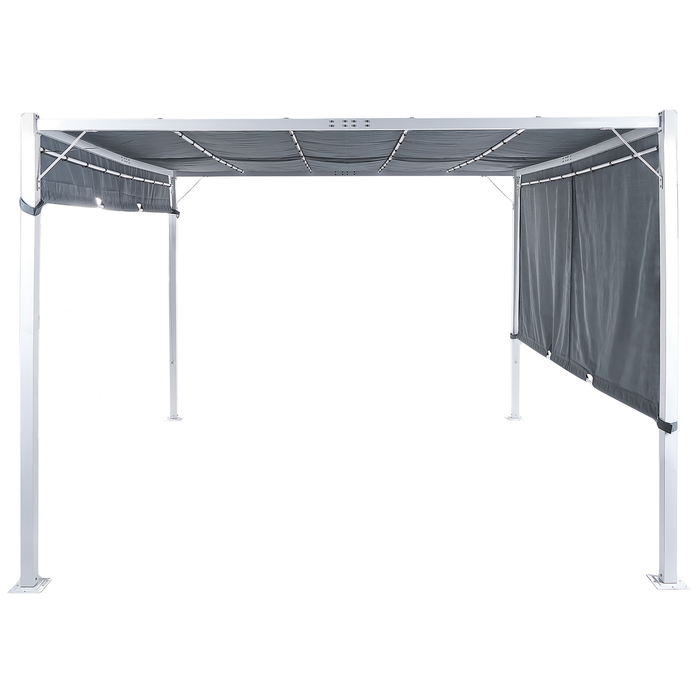 Beliani - PARGA - Tuinpaviljoen - Grijs|Wit - Polyester