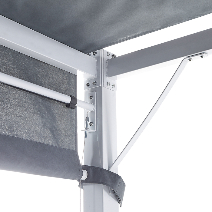 Beliani - PARGA - Tuinpaviljoen - Grijs|Wit - Polyester