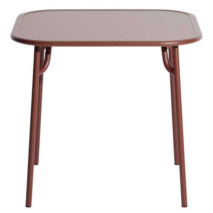 Petite Friture Week-end tuintafel 85x85 met dicht blad Brown Red