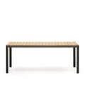 Kave Home - Bona 100% buitentafel in massief teakhout en aluminium met