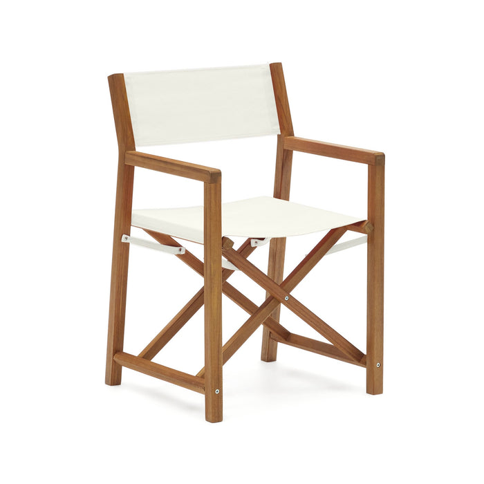 Kave Home - Thianna opvouwbare tuinstoel in beige met massief