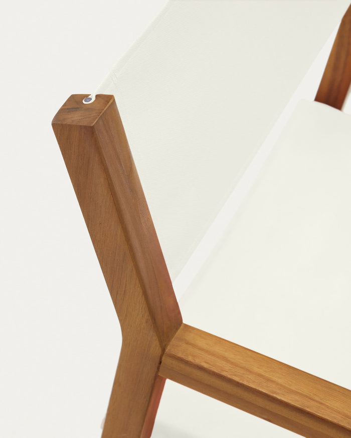 Kave Home - Thianna opvouwbare tuinstoel in beige met massief