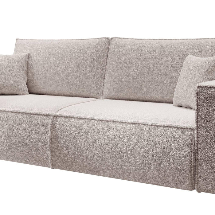 NADUVI Collection Galine 3-zitsbank met Slaapfunctie - Boucle - Crème