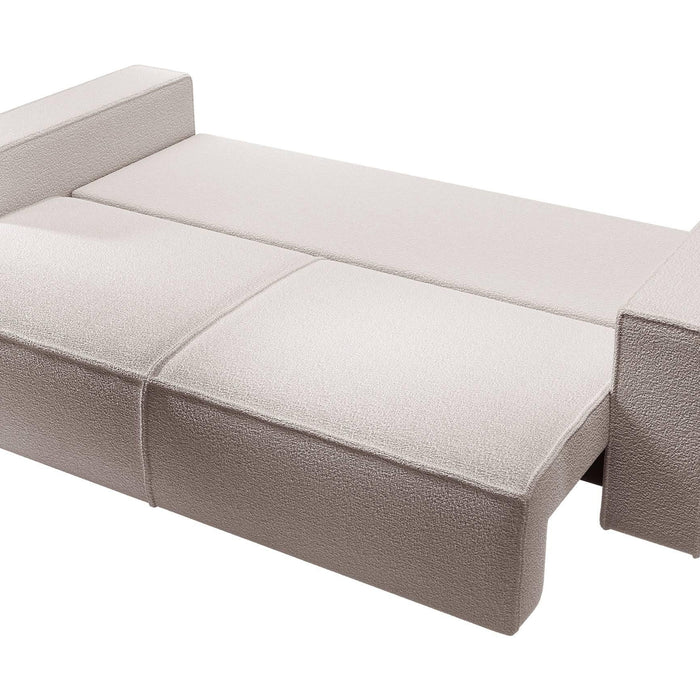 NADUVI Collection Galine 3-zitsbank met Slaapfunctie - Boucle - Crème