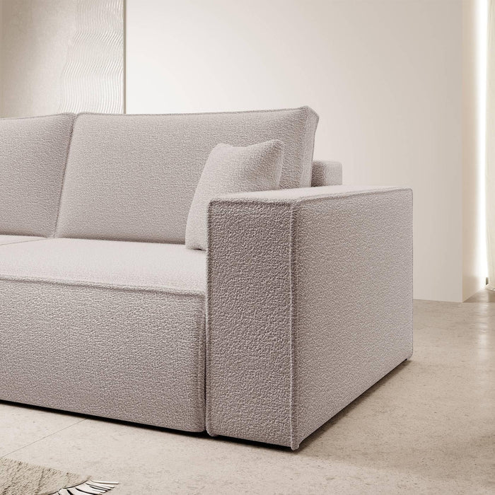 NADUVI Collection Galine 3-zitsbank met Slaapfunctie - Boucle - Crème