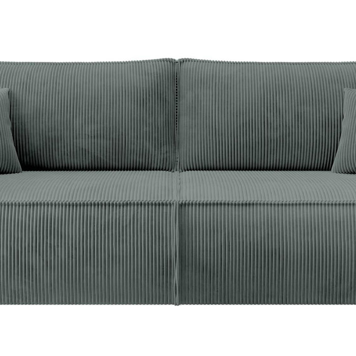 NADUVI Collection Galine 3-zitsbank met Slaapfunctie - Ribstof - Donkergrijs