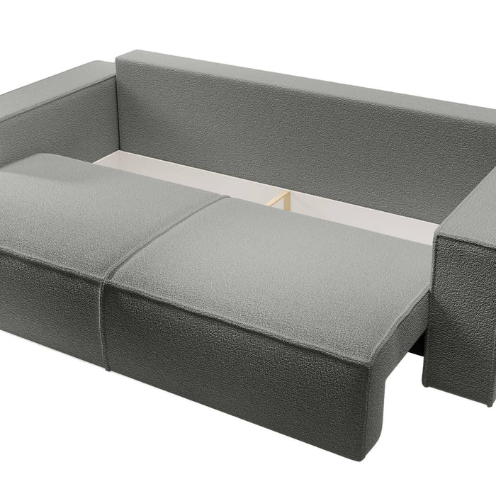 NADUVI Collection Galine 3-zitsbank met Slaapfunctie - Bouclé - Grijs