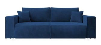 NADUVI Collection Galine 3-zitsbank met Slaapfunctie - Ribstof - Donkerblauw