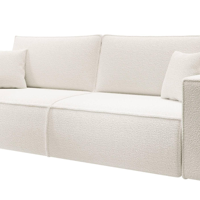 NADUVI Collection Galine 3-zitsbank met Slaapfunctie - Bouclé - Wit