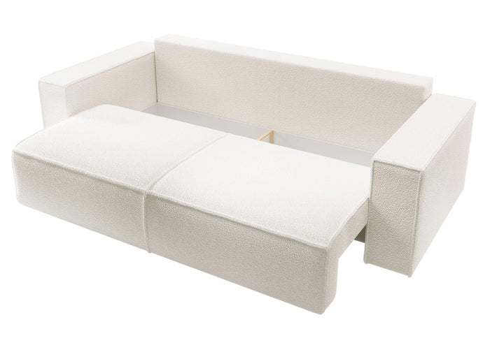 NADUVI Collection Galine 3-zitsbank met Slaapfunctie - Bouclé - Wit