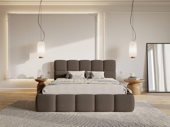 NADUVI Collection Chloe Bedframe 180 x 200 cm - Bouclé - Donkerbruin