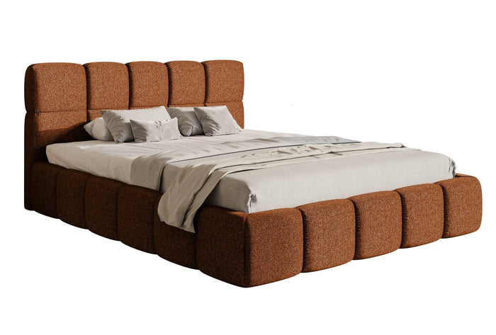 NADUVI Collection Chloe Bedframe 140 x 200 cm - Chenille - Koper