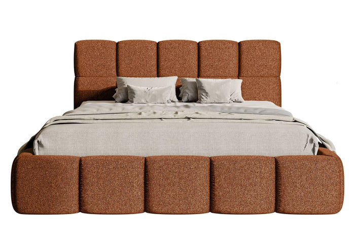 NADUVI Collection Chloe Bedframe 140 x 200 cm - Chenille - Koper