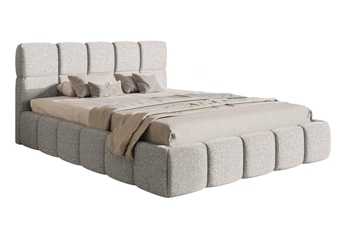 NADUVI Collection Chloe Bedframe 180 x 200 cm - Chenille - Lichtgrijs