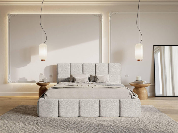 NADUVI Collection Chloe Bedframe 180 x 200 cm - Chenille - Lichtgrijs
