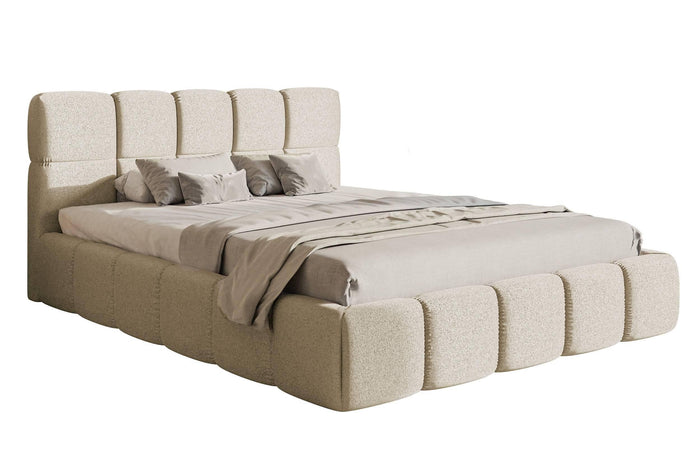 NADUVI Collection Chloe Bedframe 180 x 200 cm - Chenille - Lichtbeige