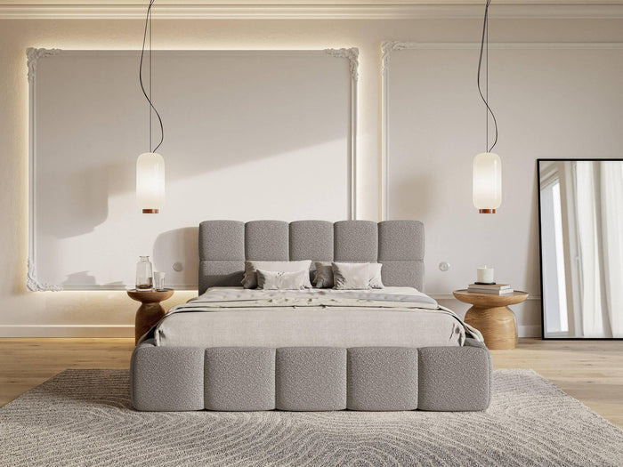 NADUVI Collection Chloe Bedframe 180 x 200 cm - Bouclé - Grijs