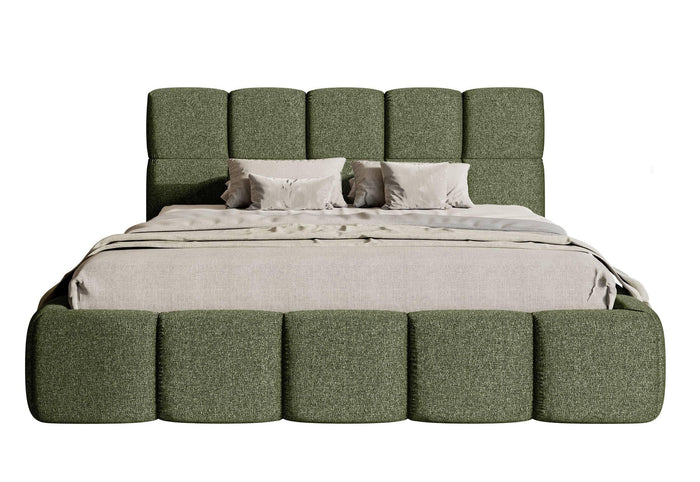 NADUVI Collection Chloe Bedframe 180 x 200 cm - Chenille - Olijfgroen