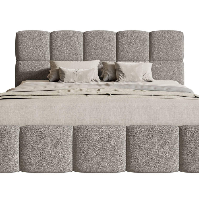 NADUVI Collection Chloe Bedframe 180 x 200 cm - met Opbergvak - Bouclé - Grijs
