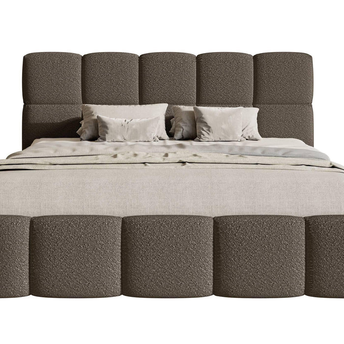 NADUVI Collection Chloe Bedframe 140 x 200 cm - Bouclé - Donkerbruin