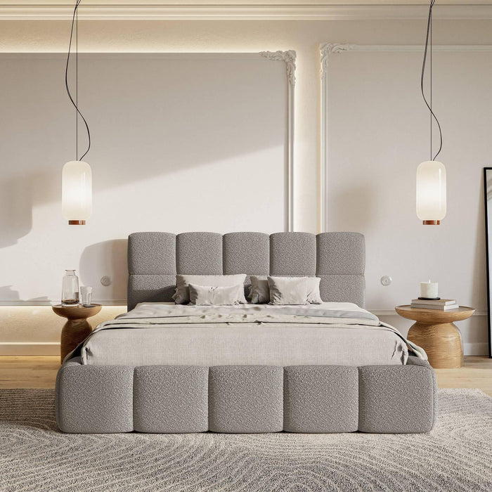 NADUVI Collection Chloe Bedframe 160 x 200 cm - Bouclé - Grijs