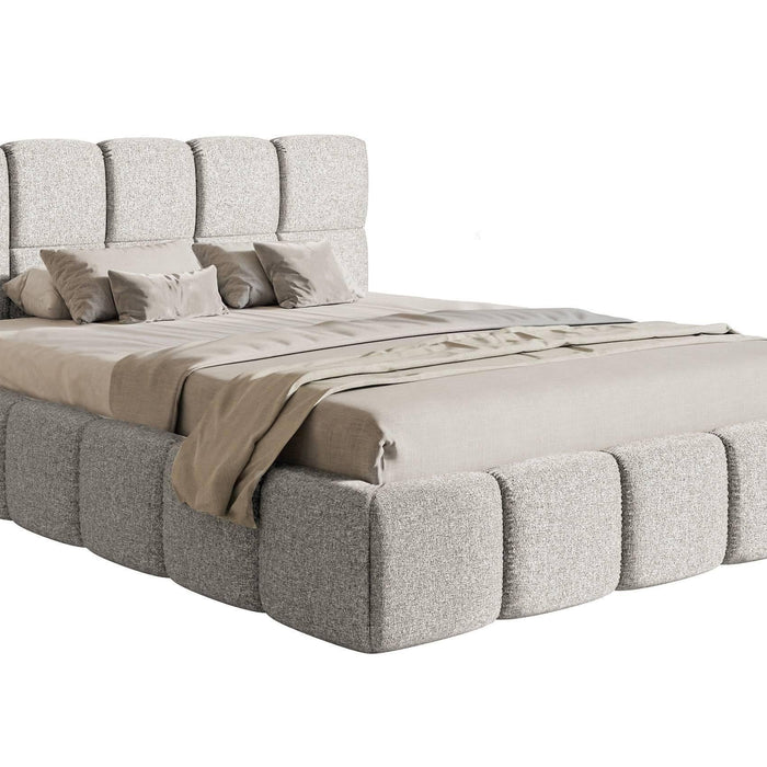 NADUVI Collection Chloe Bedframe 160 x 200 cm - Chenille - Lichtgrijs