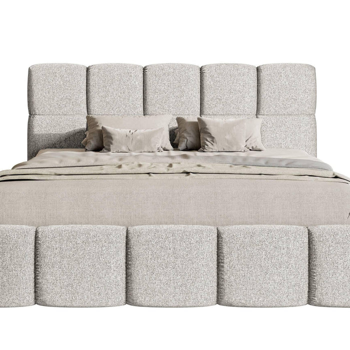 NADUVI Collection Chloe Bedframe 160 x 200 cm - Chenille - Lichtgrijs