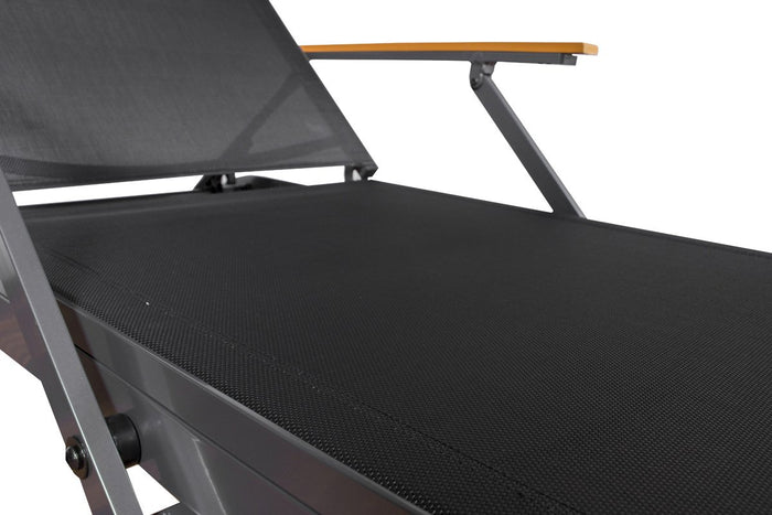 Sens-Line - Hawaii ligbed - verstelbaar - antraciet naturel - 195cm