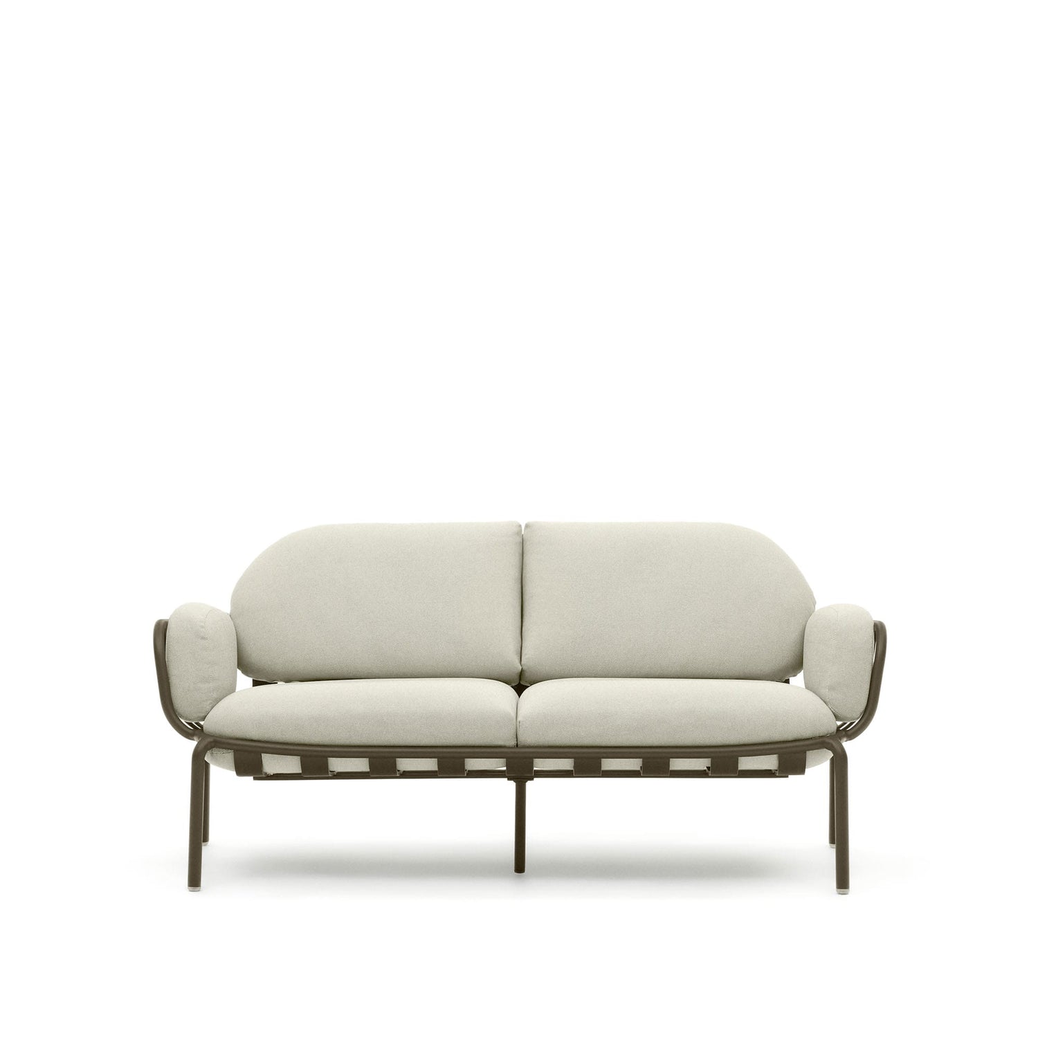 Kave Home - Joncols 2 zits buitenbank in aluminium met groen gelakte