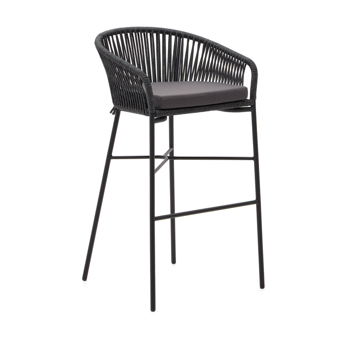 Kave Home - Yanet touwkruk in zwart 80 cm hoog