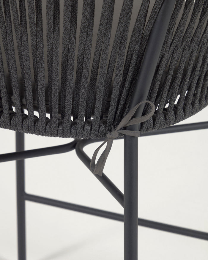 Kave Home - Yanet touwkruk in zwart 80 cm hoog