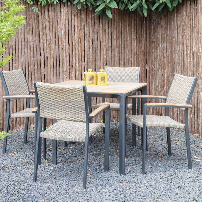 Arezzo dining tuintafel | aluminium + polywood | 90x90cm